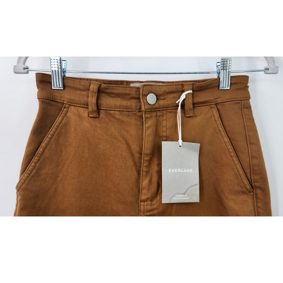NWT New Everlane The Straight Leg Crop Golden Brown Size 0 - Picture 9 of 13